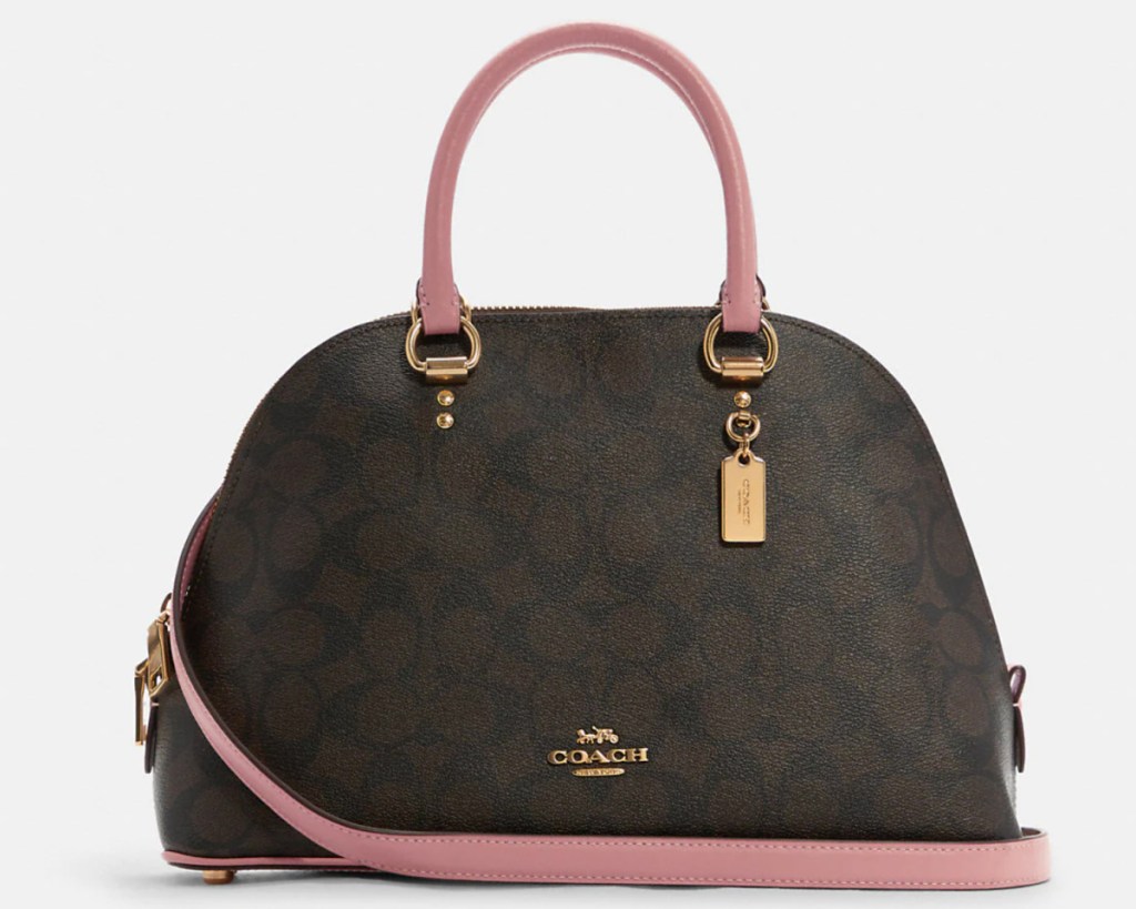 pink and brown coach purse