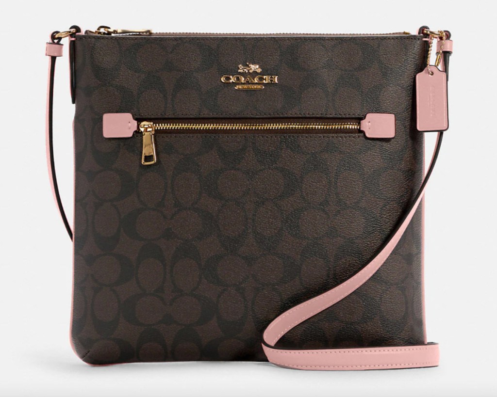 pink and brown coach crossbody