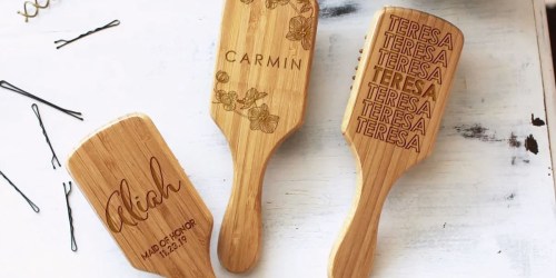 Personalized Bamboo Hairbrush Only $13.99 Shipped | Great Gift Idea