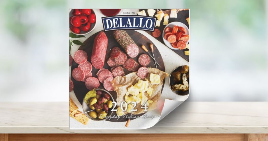 free 2024 delallo calendar with kitchen counter background