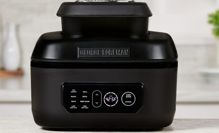 black george foreman grill on counter