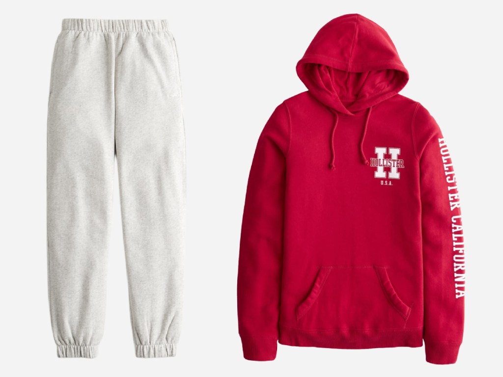 hollister jogger and hoodie