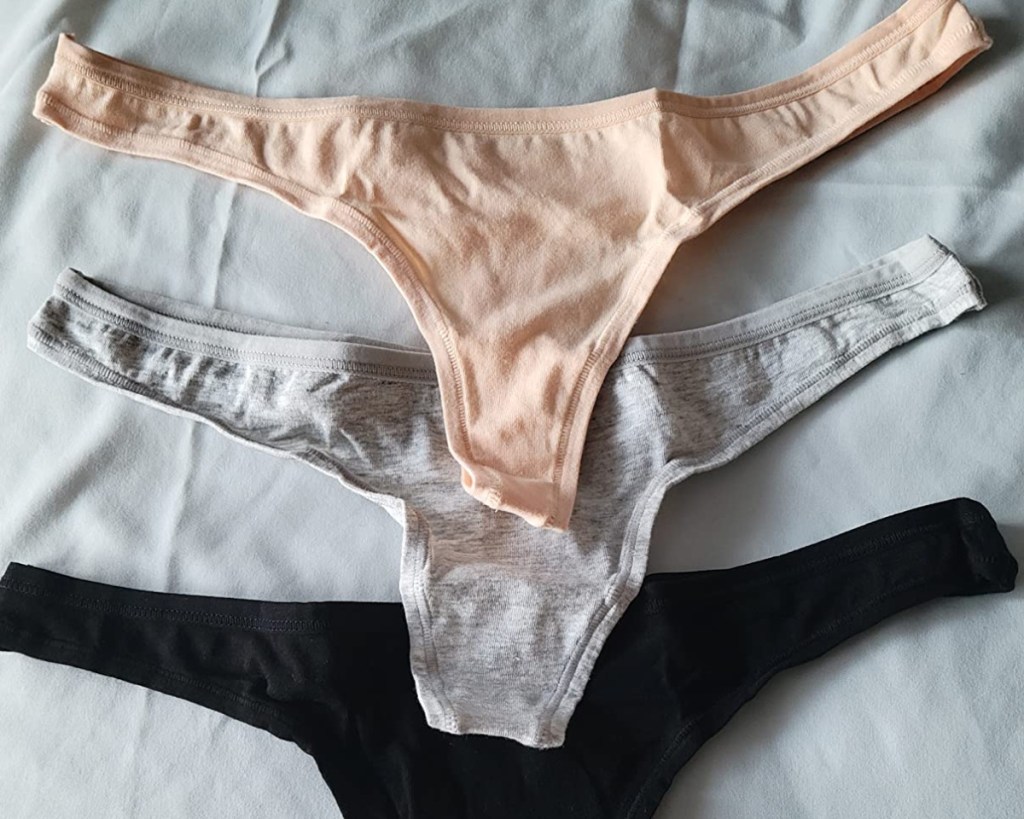 pink gray and black innersy cotton thongs