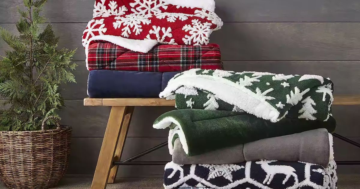 North Pole Trading Co. Mink To Sherpa Reversible Throw