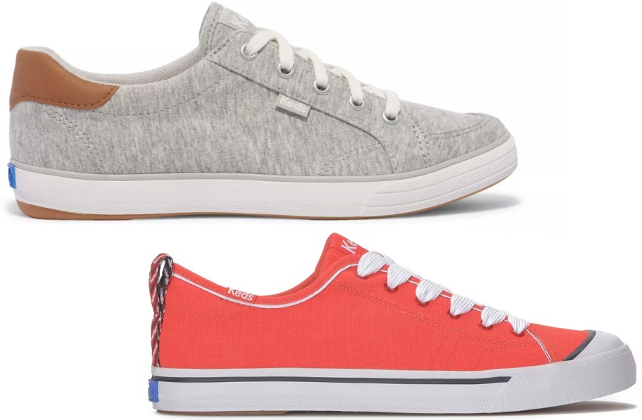 gray and red keds shoes 