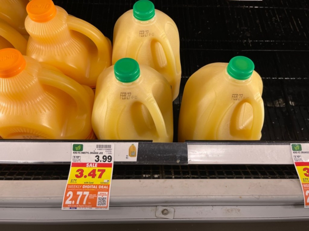 gallons of orange juice at Kroger