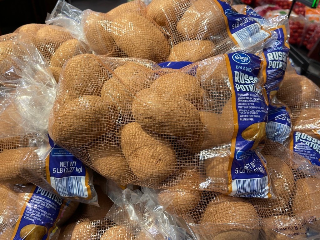 bags of russett potatoes at Kroger