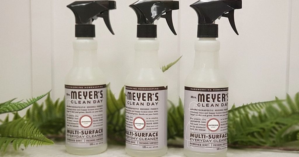 3 bottles of Mrs. Meyer's cleaning spray