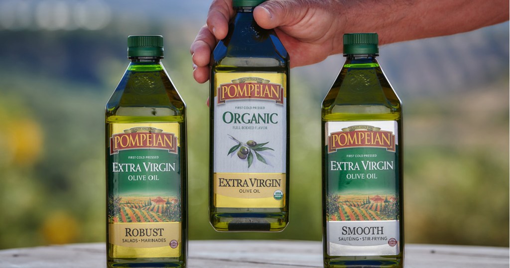 many bottles of pompeian olive oil