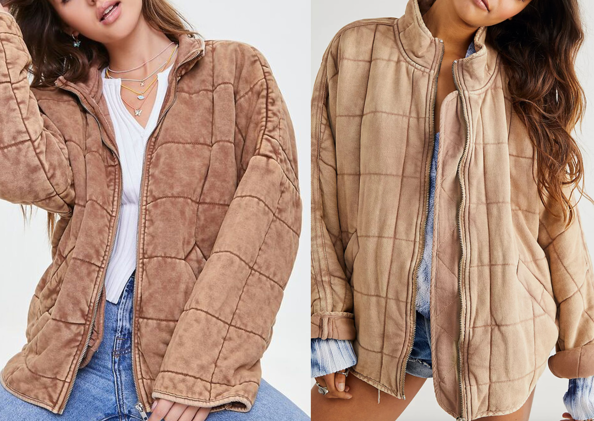 forever21 vs free people jacket dupe