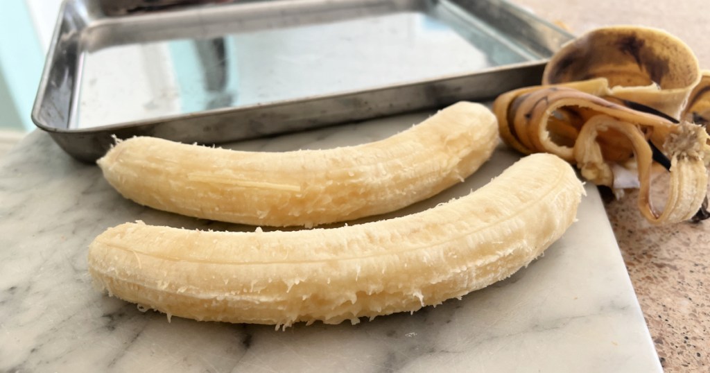 ripe bananas without the skin