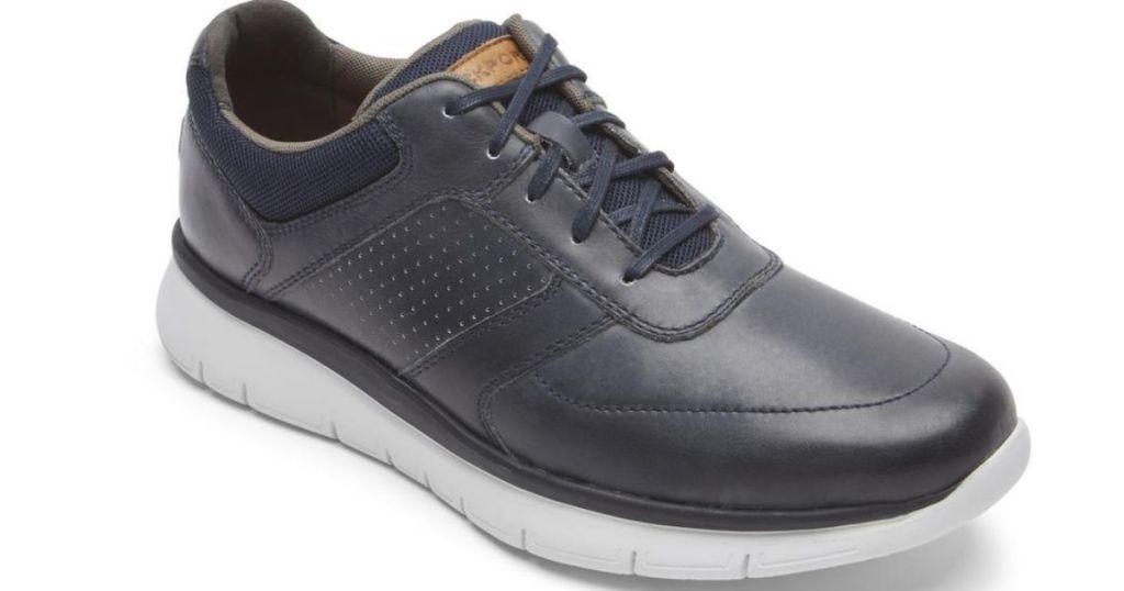 Rockport Men's Primetime Casual Mudguard Sneakers in Navy Blue Smooth Leather
