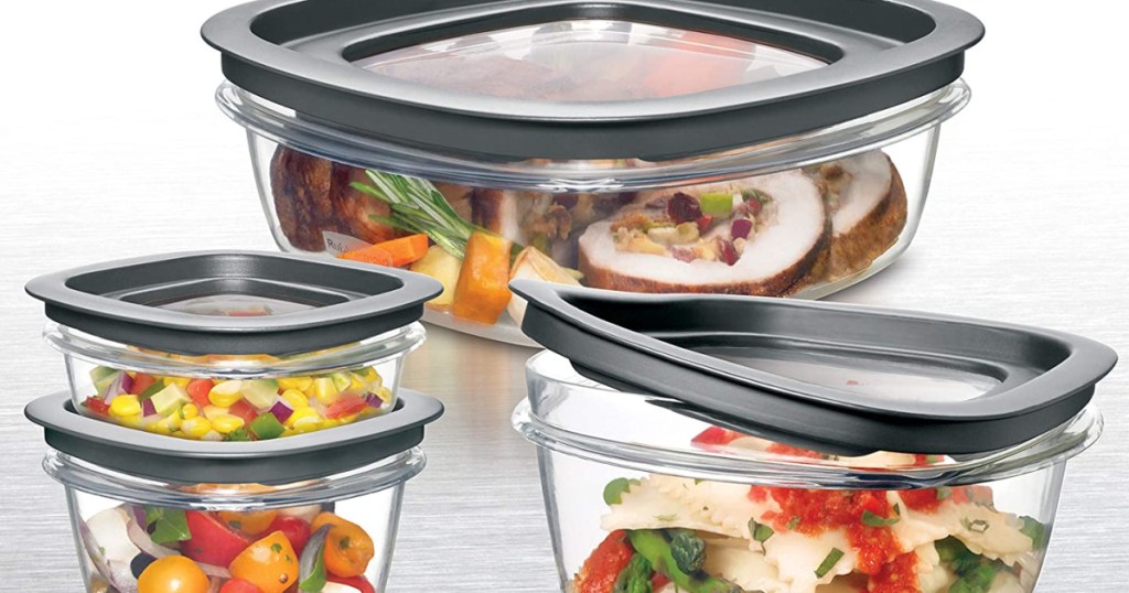 rubbermiad containers with food in them