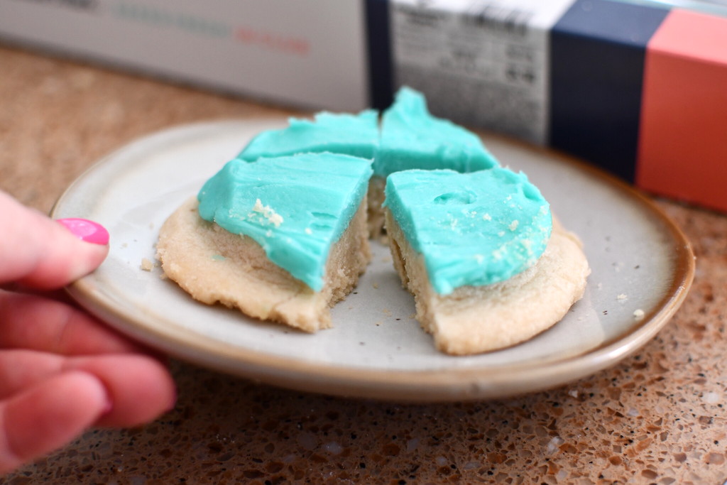 sliced frosted sugar cookie 