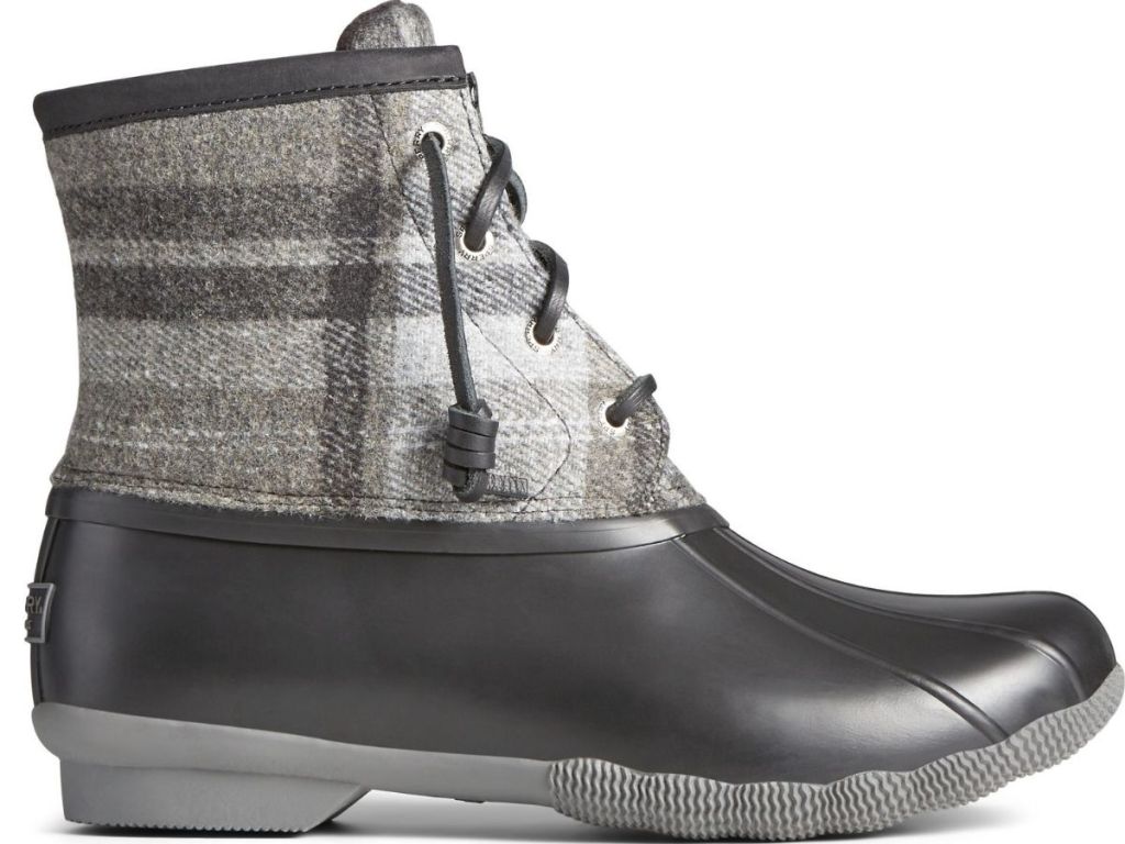gray plaid Sperry women's boots