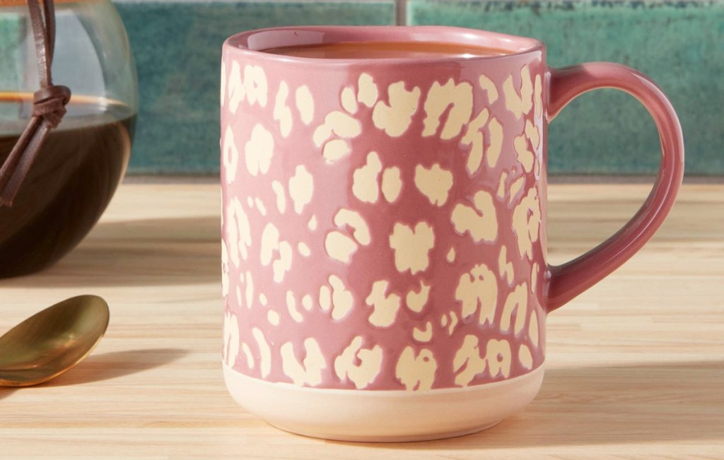 target pink cheetah print coffee mug