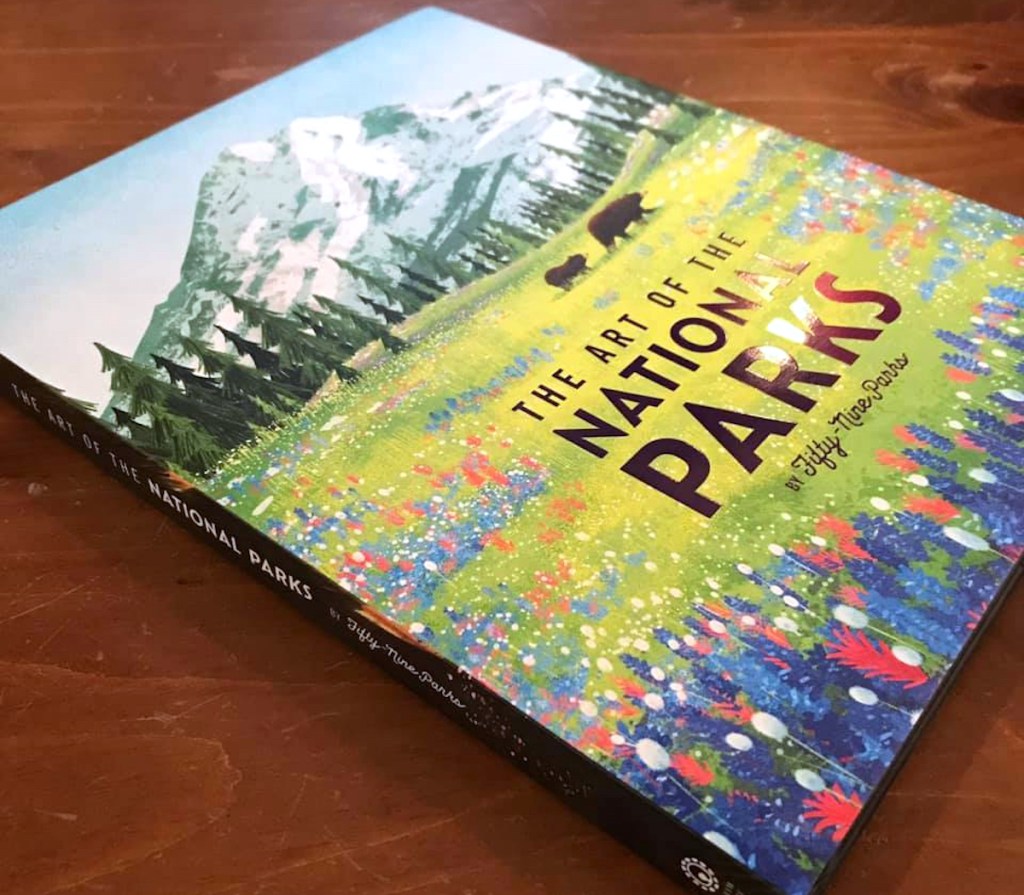 the art of the national parks book on wood table