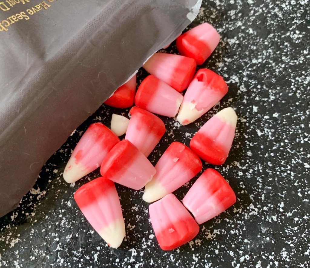 pink white and red valentines day cupid candy corn