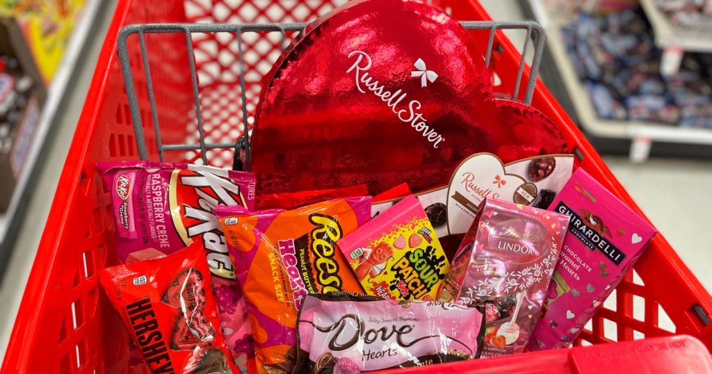 valentines day candy in target cart