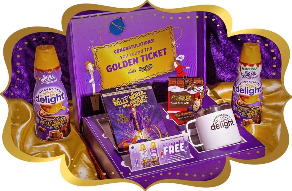 Willy Wonka and International Delight creamer Golden Ticket giveaway prizes