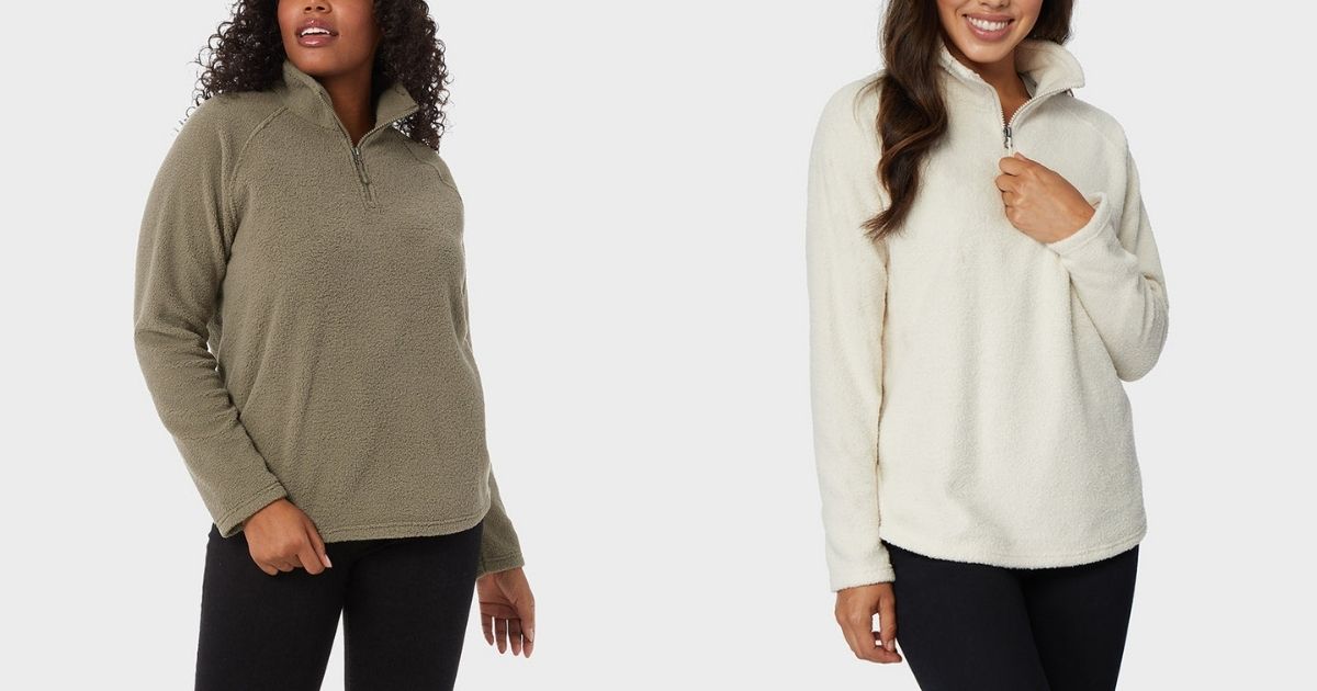 32 Degrees Women's Sherpa Pullover Only 