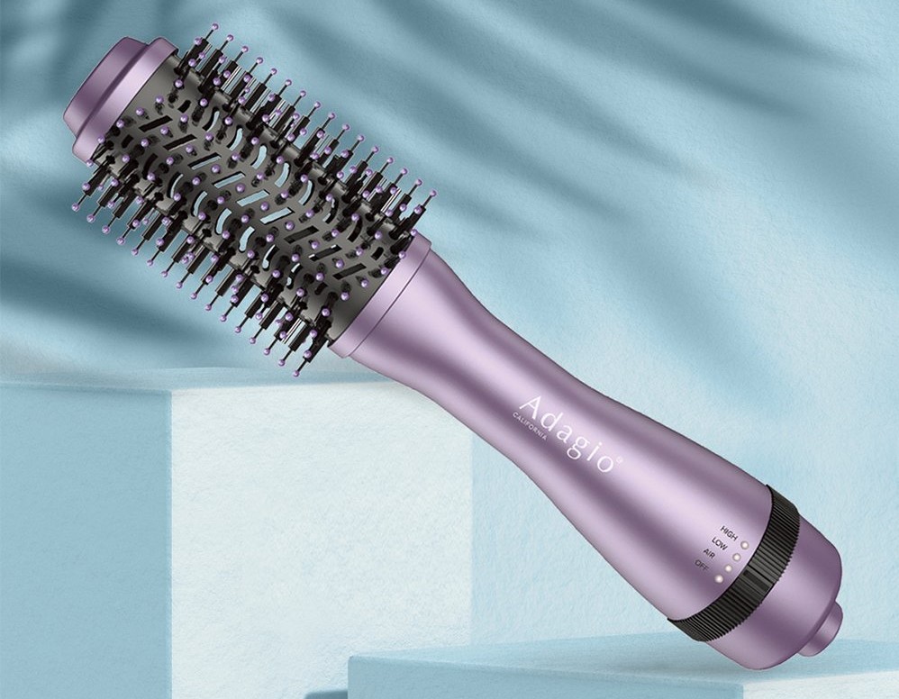 purple hair brush