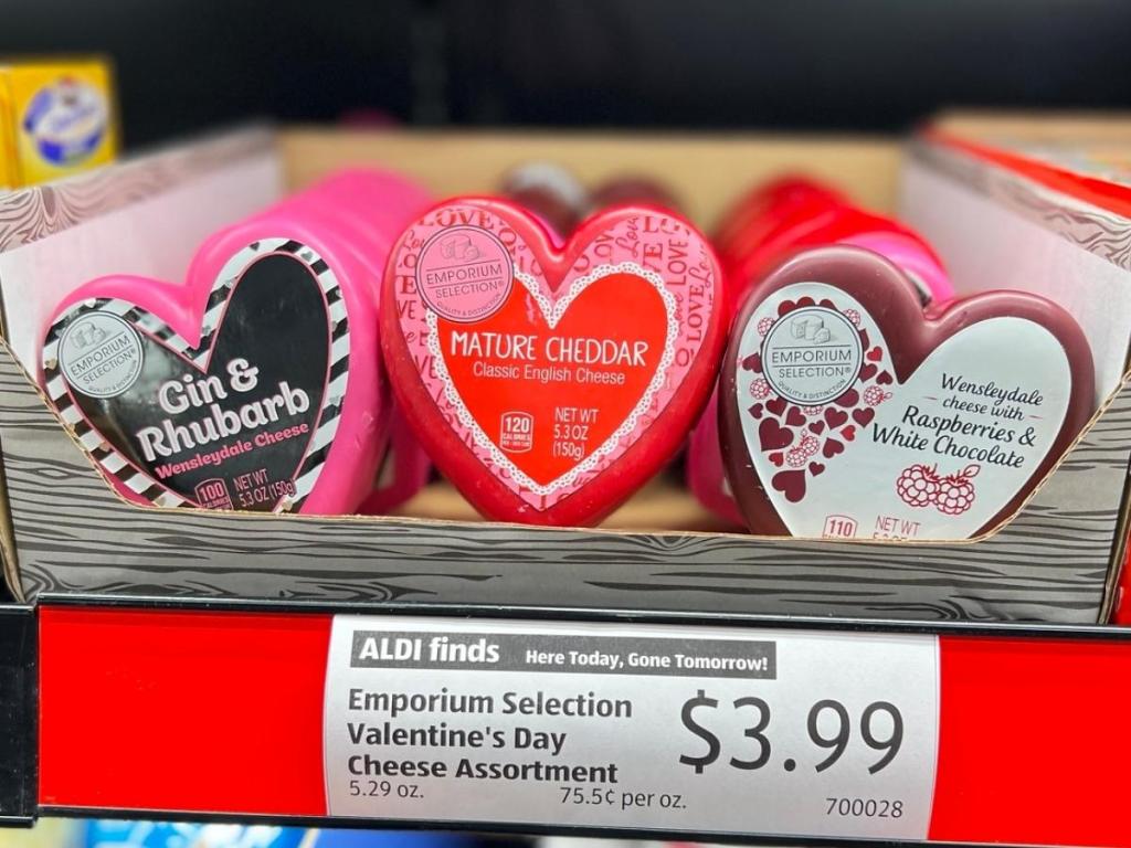 aldi heart shaped cheeses in store