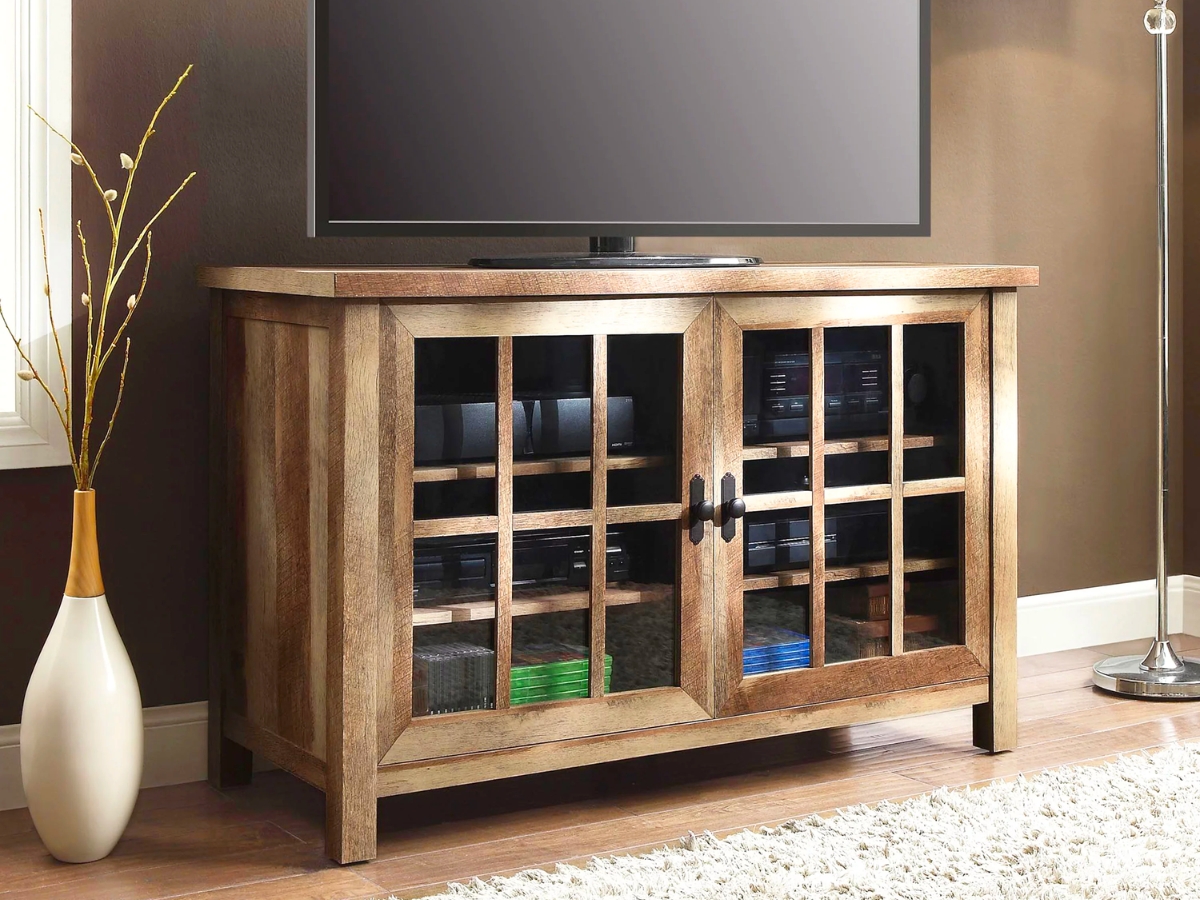 Better Homes & Gardens Oxford Square TV Stand, Rustic Brown