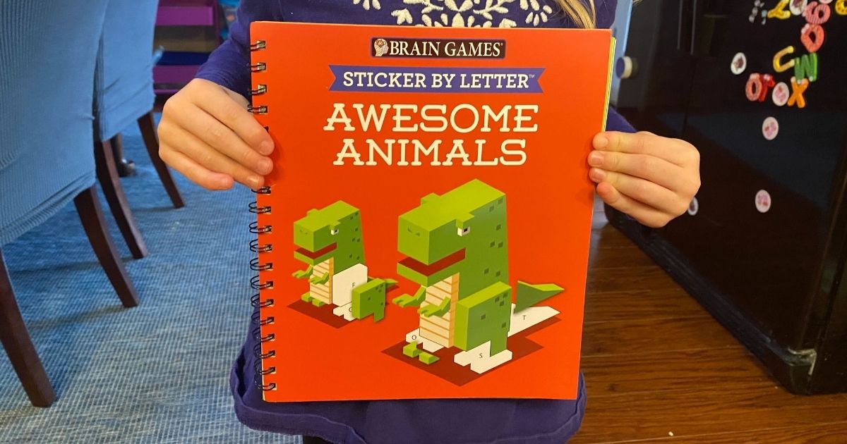 Sticker Puzzles - Kids Activity Book Awesome Animals Brain Games Sticker by Letter 