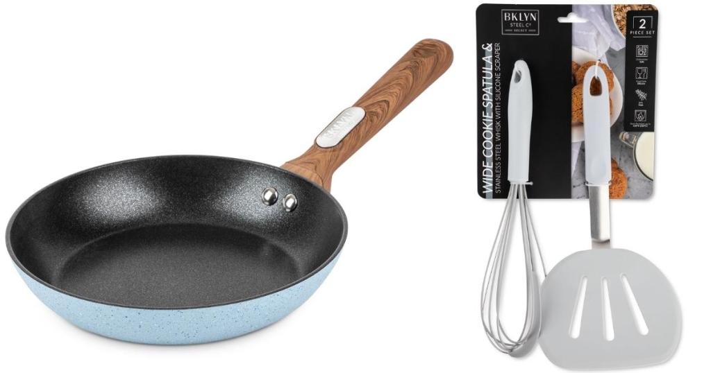 brooklyn steel co fry pan and whisk and cookie spatula set