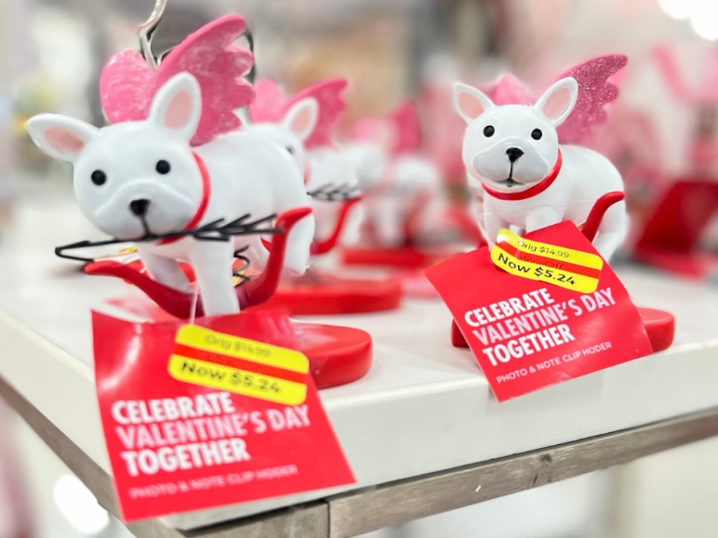 Valentine's Day cupid dog note holders in store
