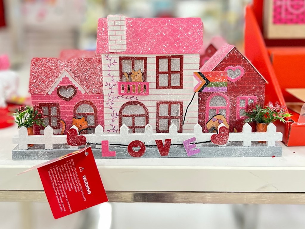 Valentine's Day-themed house tabletop decor in store