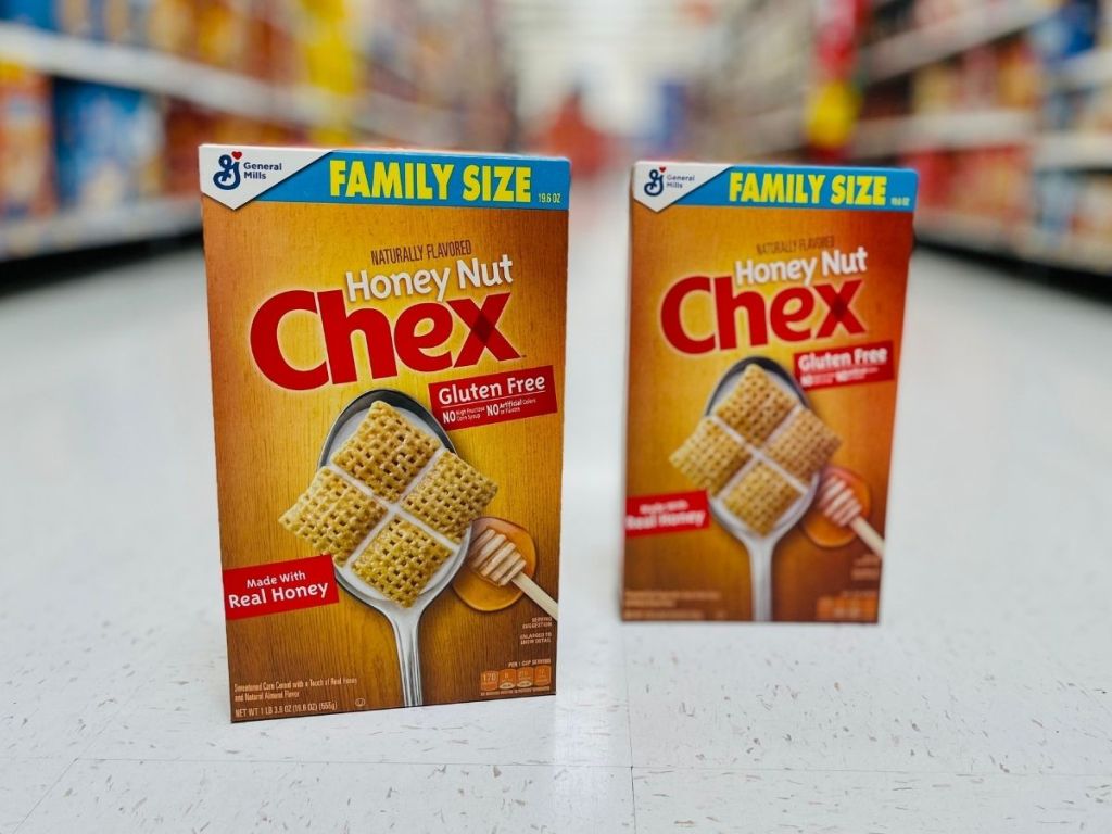 2 boxes of Chex Honey Nut cereal