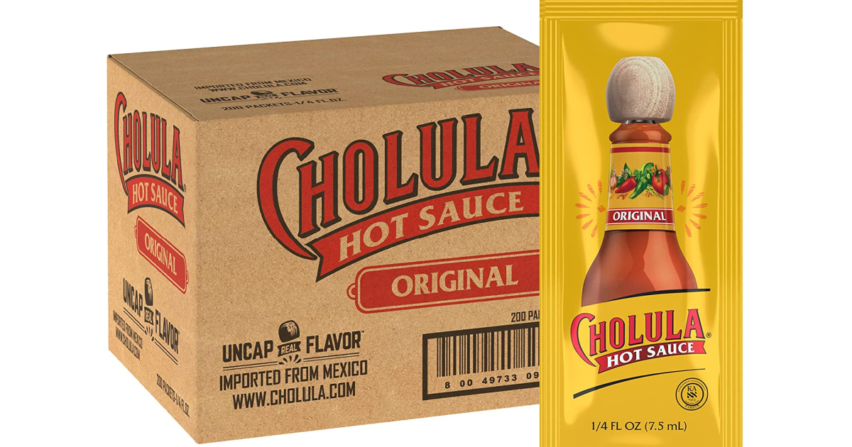 Cholula Hot Sauce Packets 200Count Only 9.90 Shipped on Amazon (Great