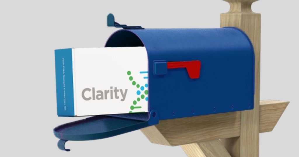 DNA test box in a mailbox