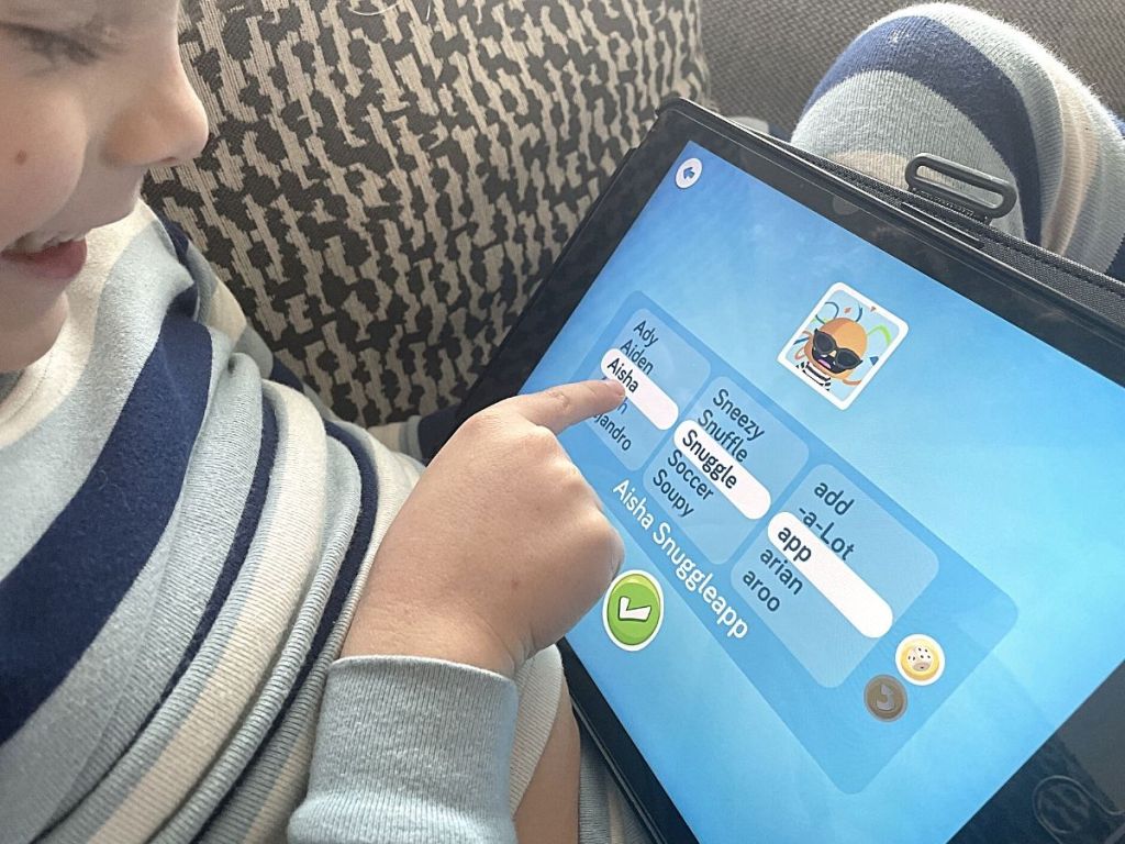 child playing Code Spark app