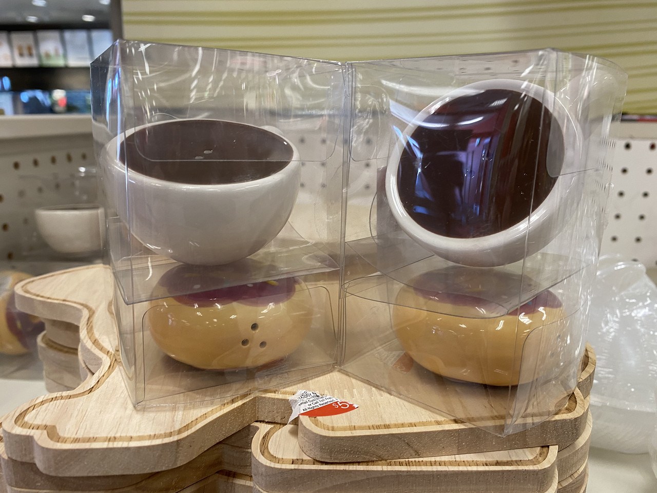 Coffee Donut Shakers on shelf