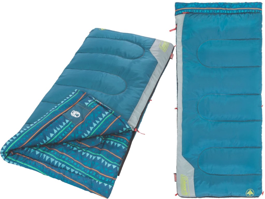 two blue sleeping bags