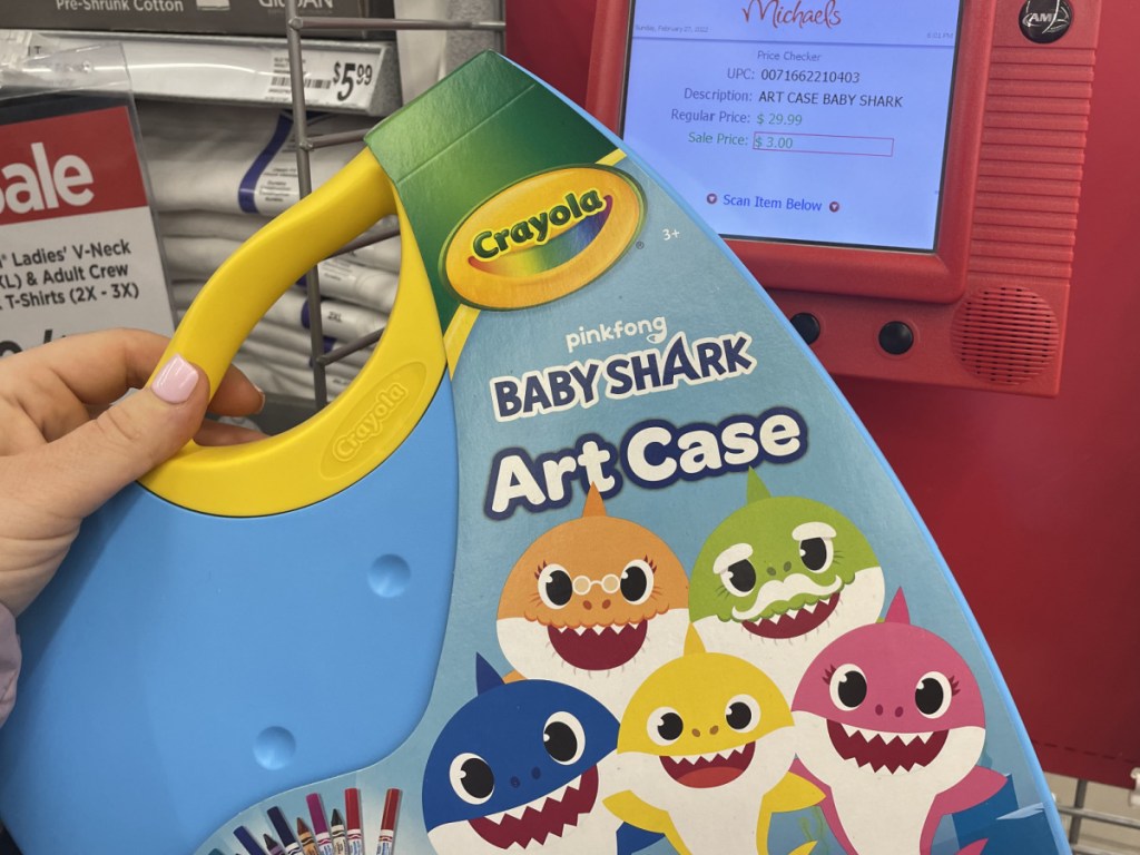 Baby Shark art set and price checker in store