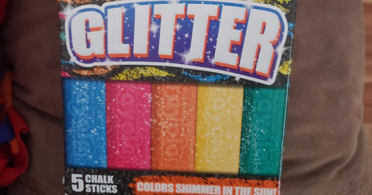 Pack of glitter sidewalk chalk