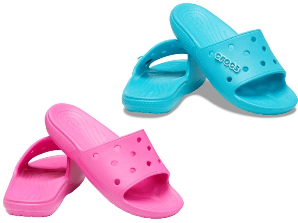 Crocs Classic Slide - Electric Pink or Digital Aqua