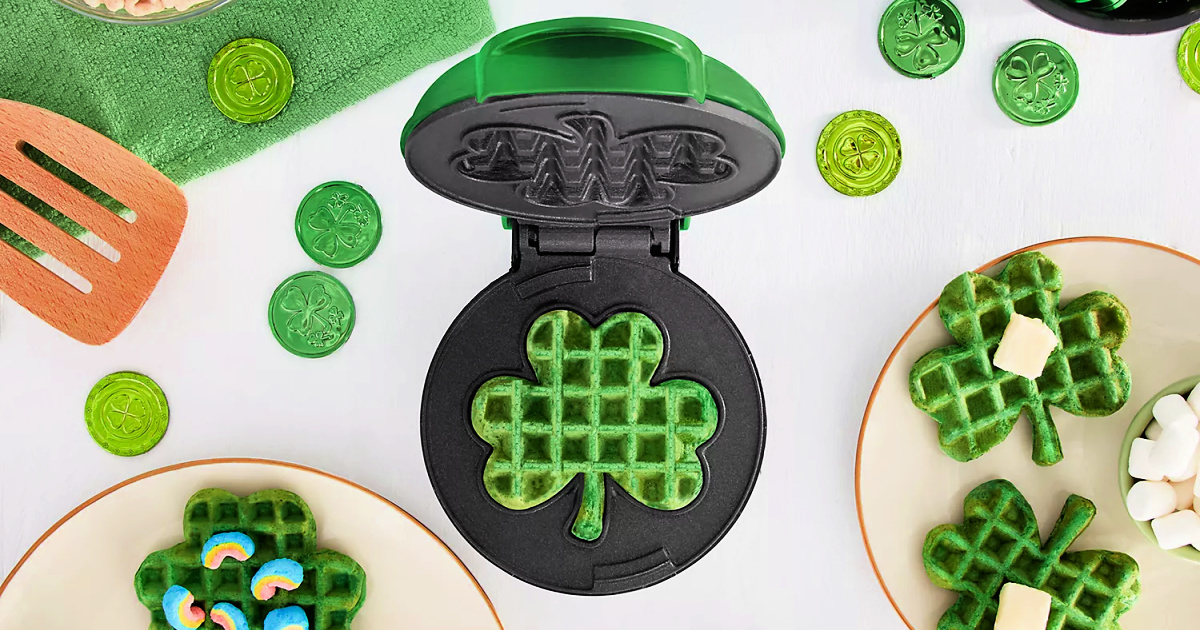 Dash Shamrock Mini Waffle Maker Only 10.39 Perfect for St. Patrick's