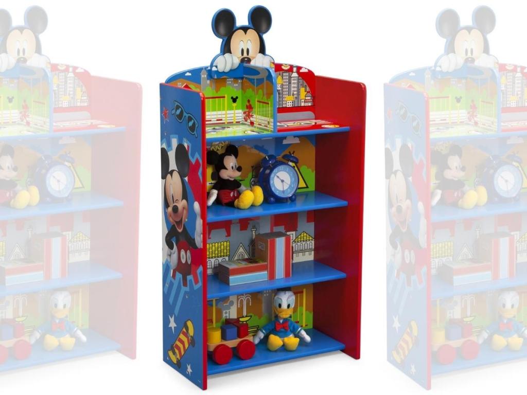 Delta Children Mickey Mouse Wooden Playhouse 4-Shelf Bookcase