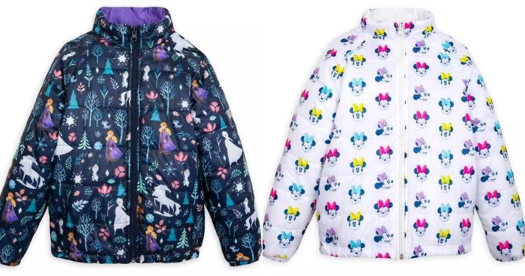 disney frozen 2 and minnie mouse kids puffer jackets