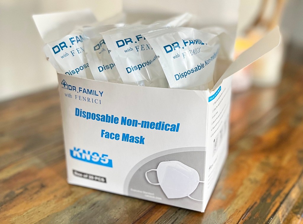box of disposable face masks