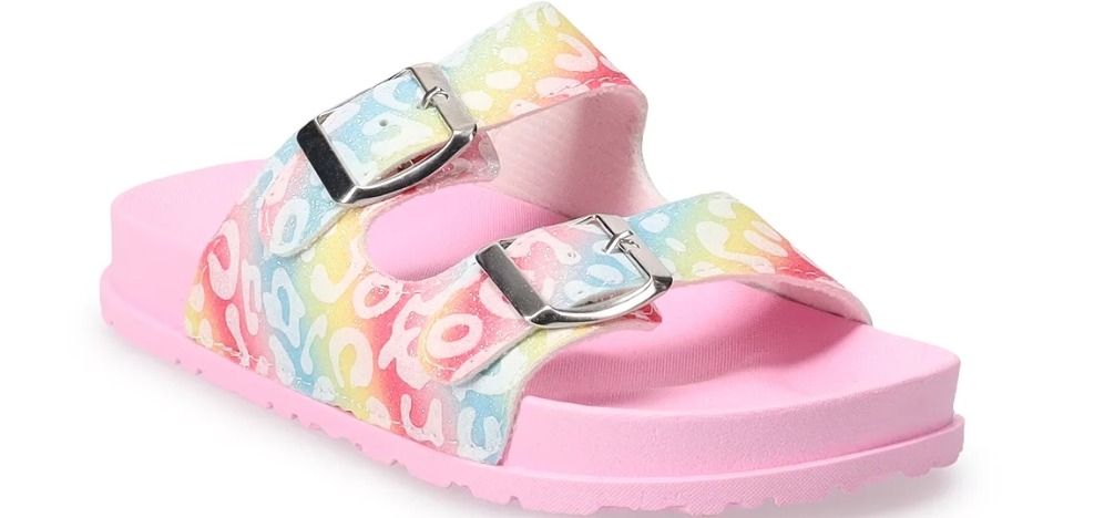 pink and rainbow sandals