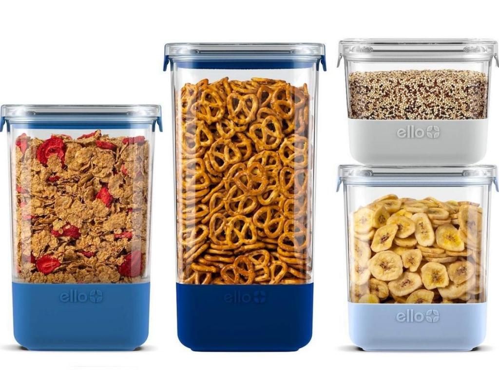 Ello Plastic Food Storage Containers w/ Airtight Lids 8-Piece Set