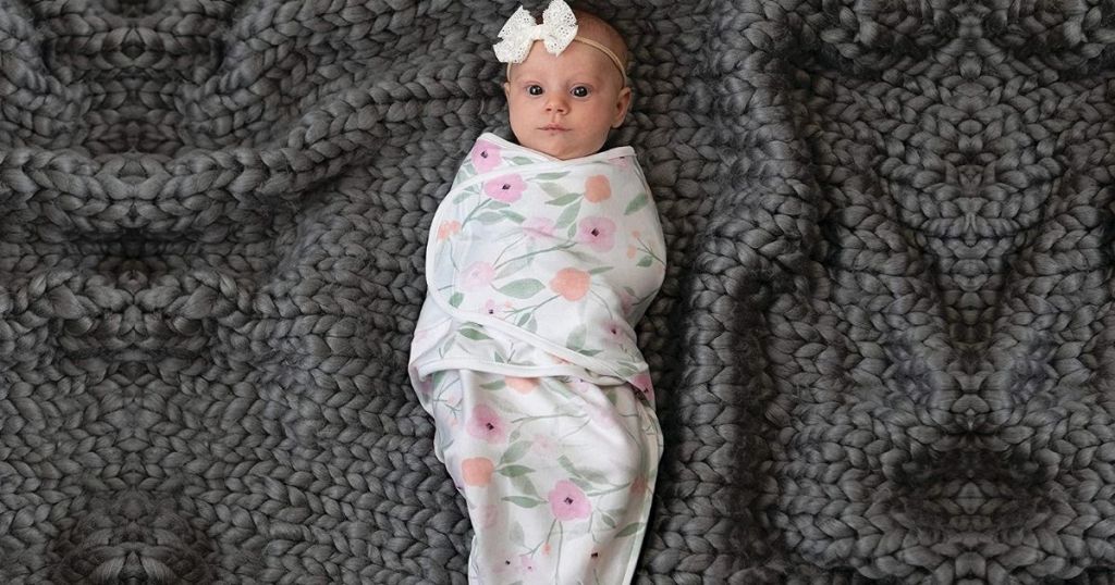 Baby wearing Swaddle Blanket 