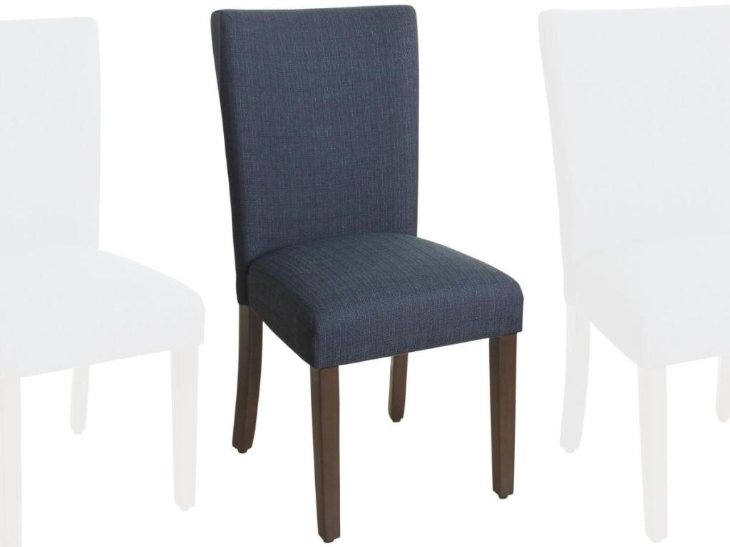 HomePop Parsons Upholstered Accent Dining Chair in Dark Blue