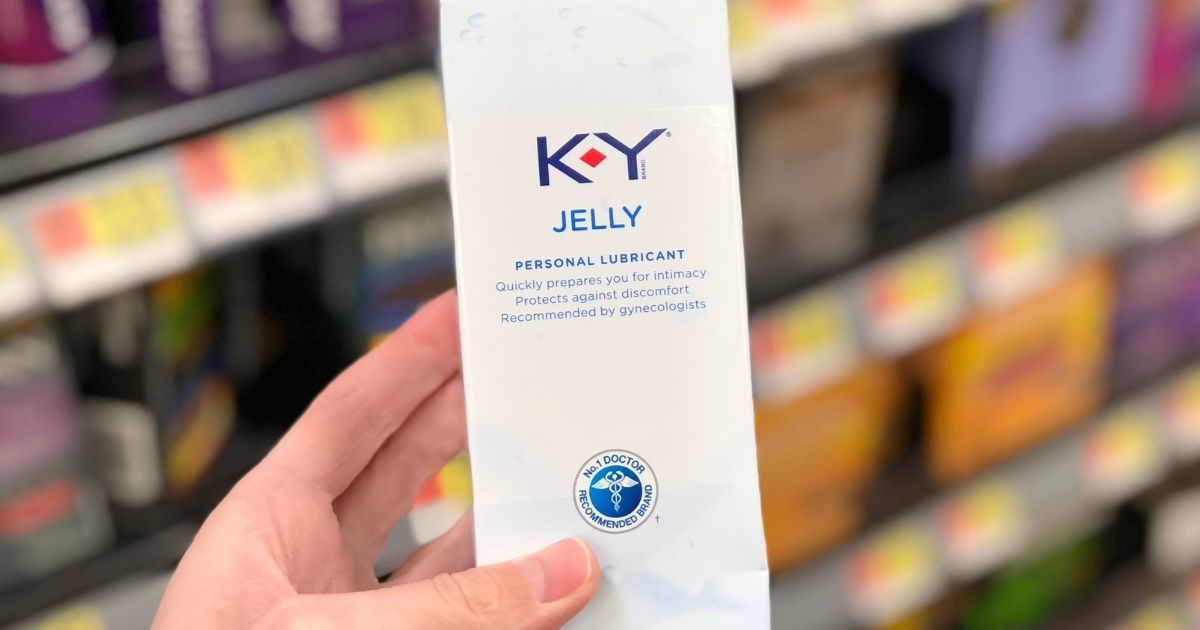 hand holding a box of k-y jelly